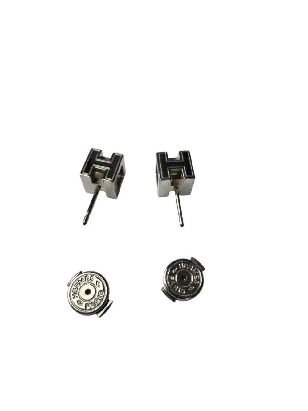 Hermes Cage de Ash Cube Earrings